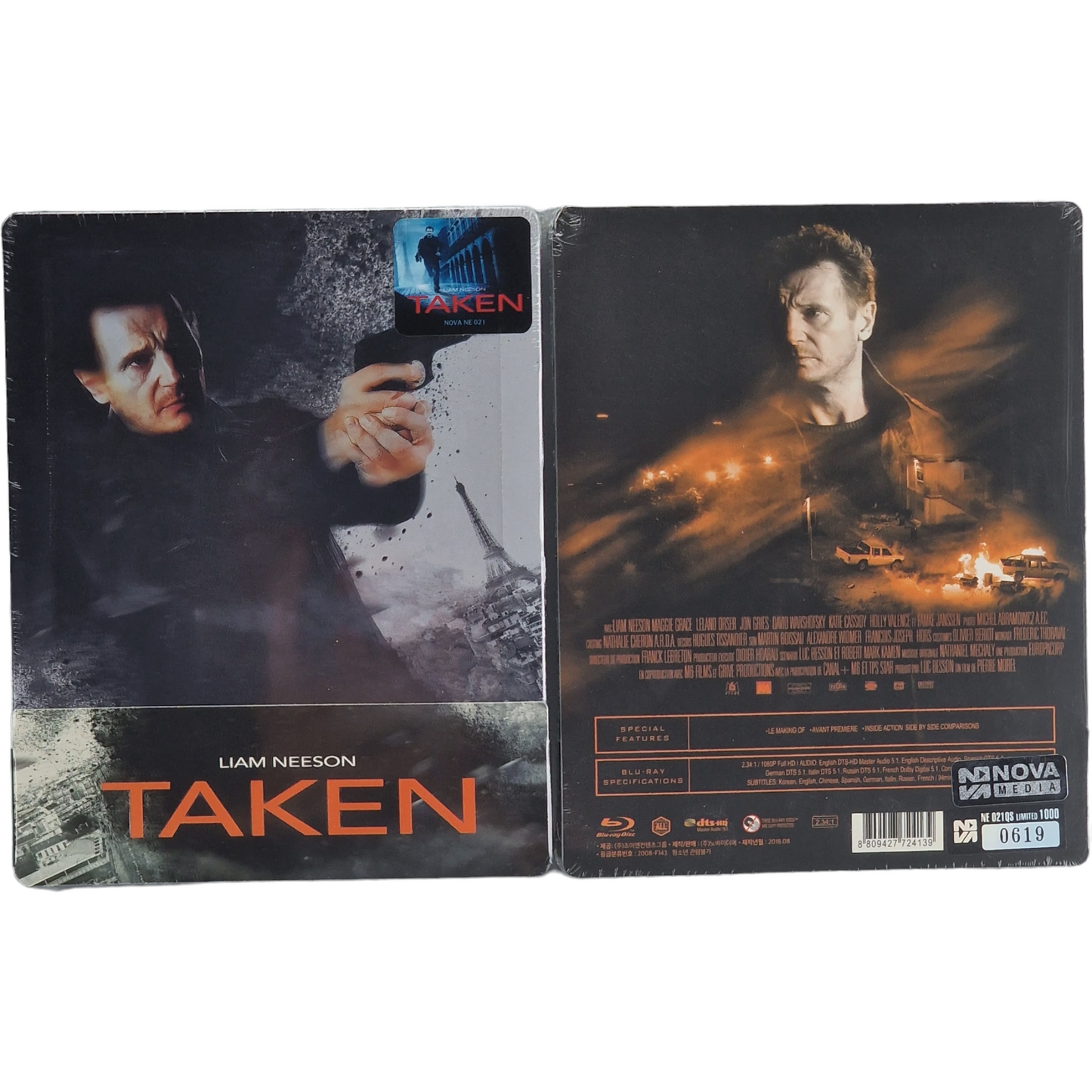 TAKEN Blu-ray  FullHD Steelbook Novamédia 1/4 Slip Numérotée 1000 Ex Zone Libre