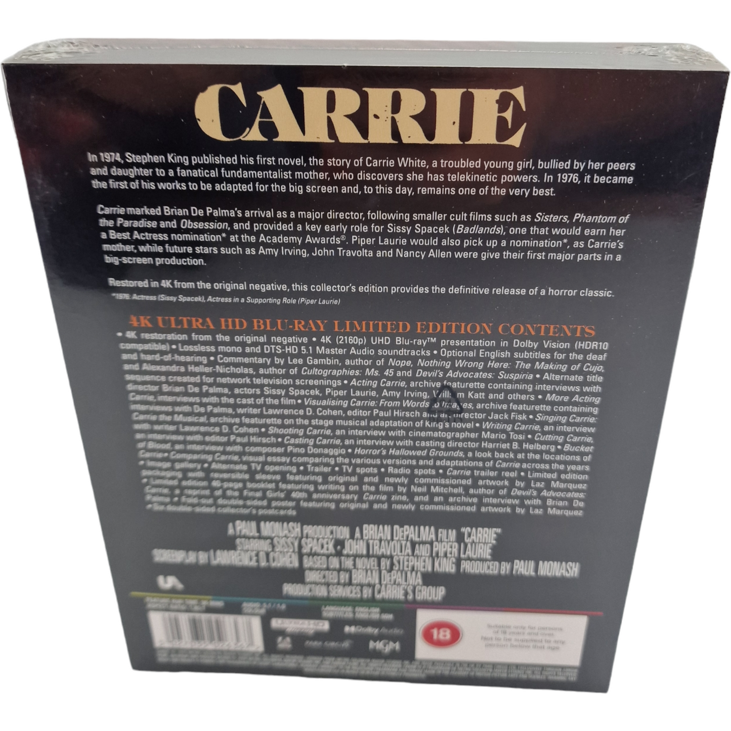 Carrie (1976) Limited Edition 4K Ultra HD+Blu-Ray DigiPack Édition limitée[-18]