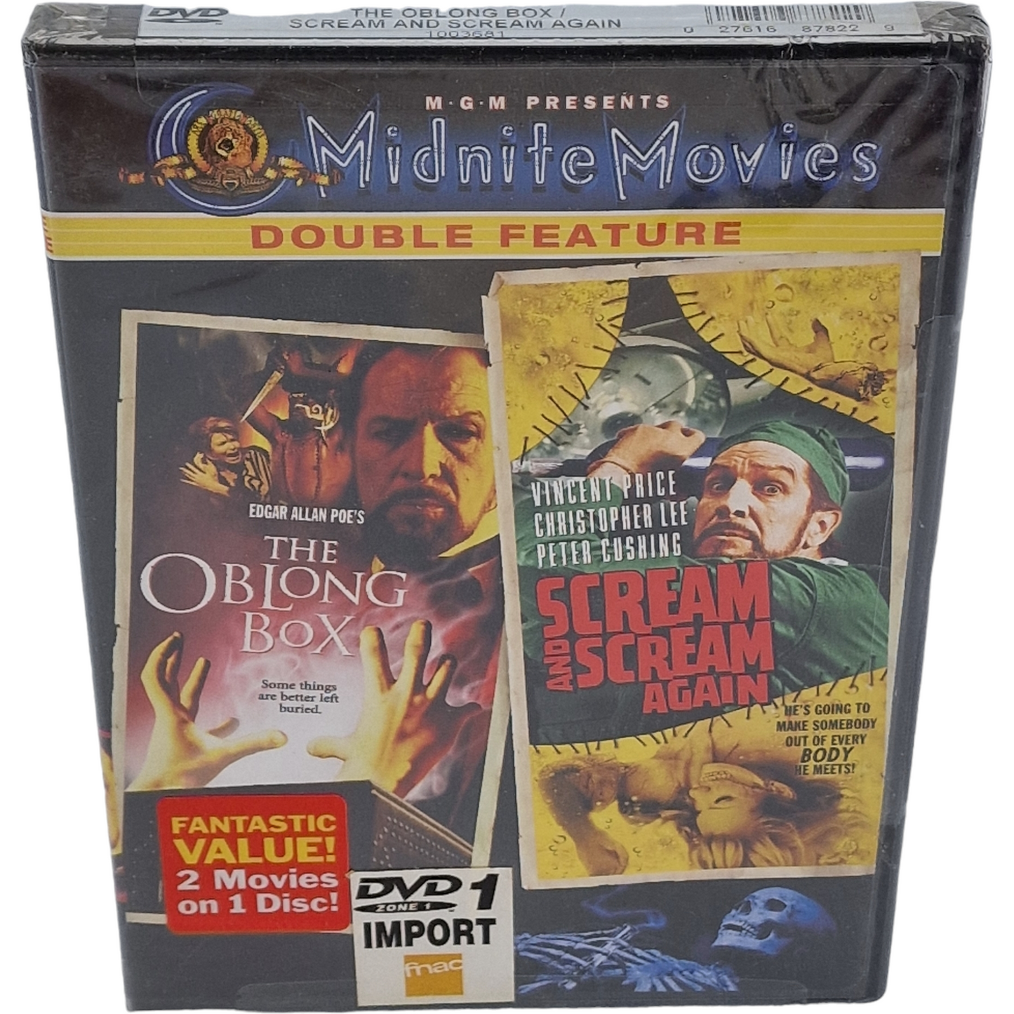 The Oblong Box + Scream and Scream Again DVD Midnite Movies Double Feature Zone1