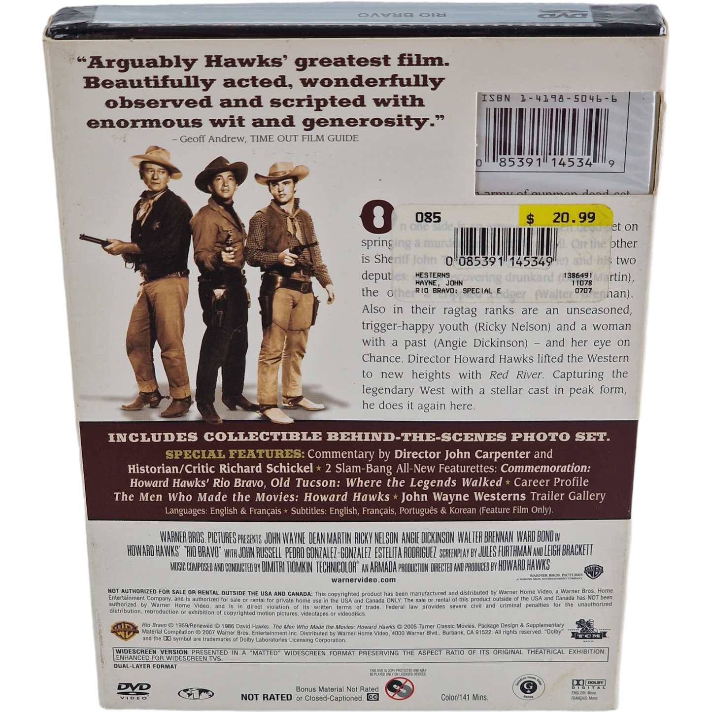 Rio Bravo 1953  John Wayne DVD Édition spéciale 2 disques Slipcover 2007  Zone 1