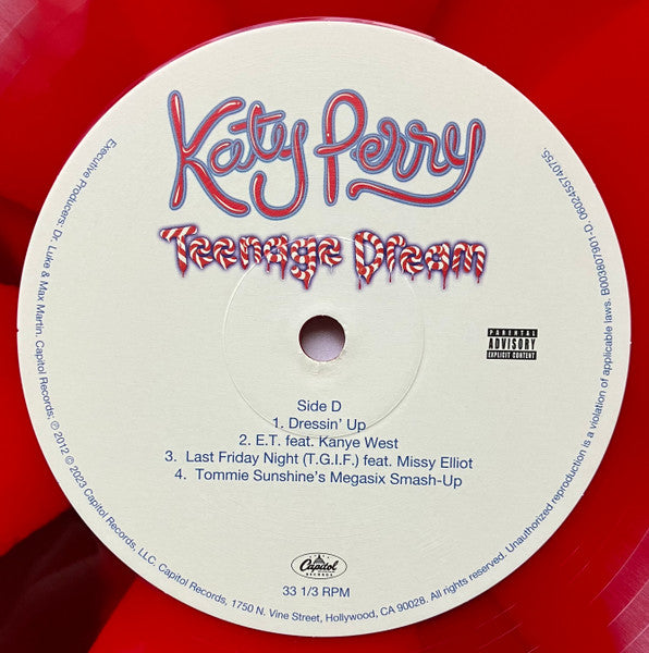 Katy Perry Teenage Dream [ Rouge et blanc 2 x Vinyle + Poster] édition Limitée