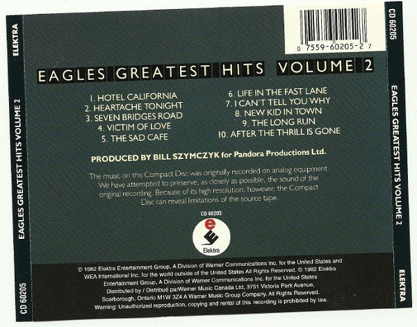 Eagles – Eagles Greatest Hits Volume 2 CD, Compilation, Neuf