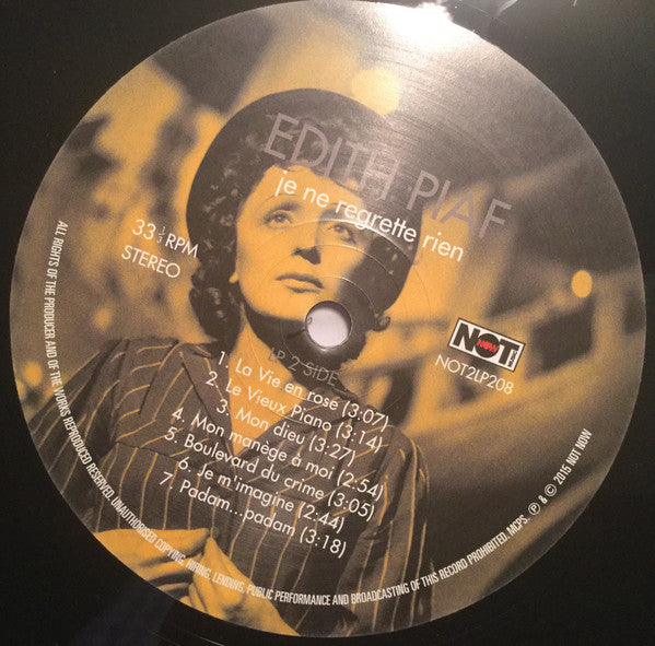 Edith Piaf – Je Ne Regrette Rien 2 X Vinyl  12" Album 33 LP  Scellé en usine