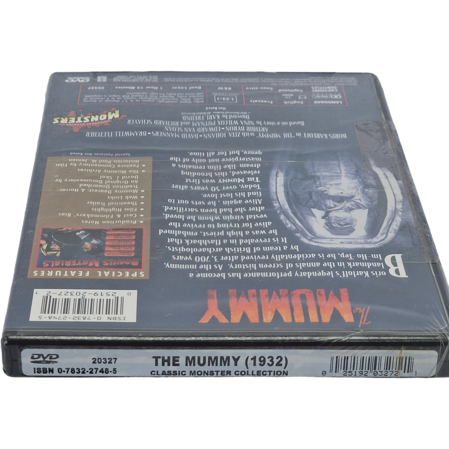 The Mummy DVD Universal Studios Classic Monster Collection 1999 Zone 1