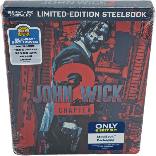 John Wick: Chapter 2  Blu-ray + DVD + Digital HD SteelBook 2017 Zone A