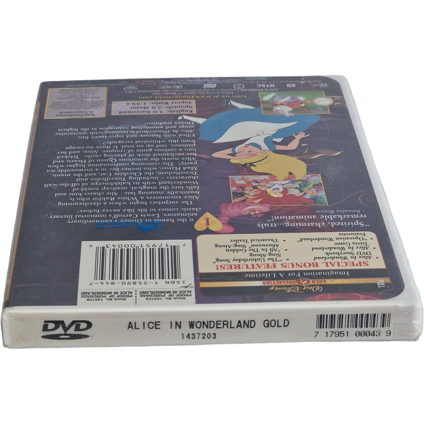 Alice in Wonderland 1951 DVD Collection classique Walt Disney Gold 2000 Zone A