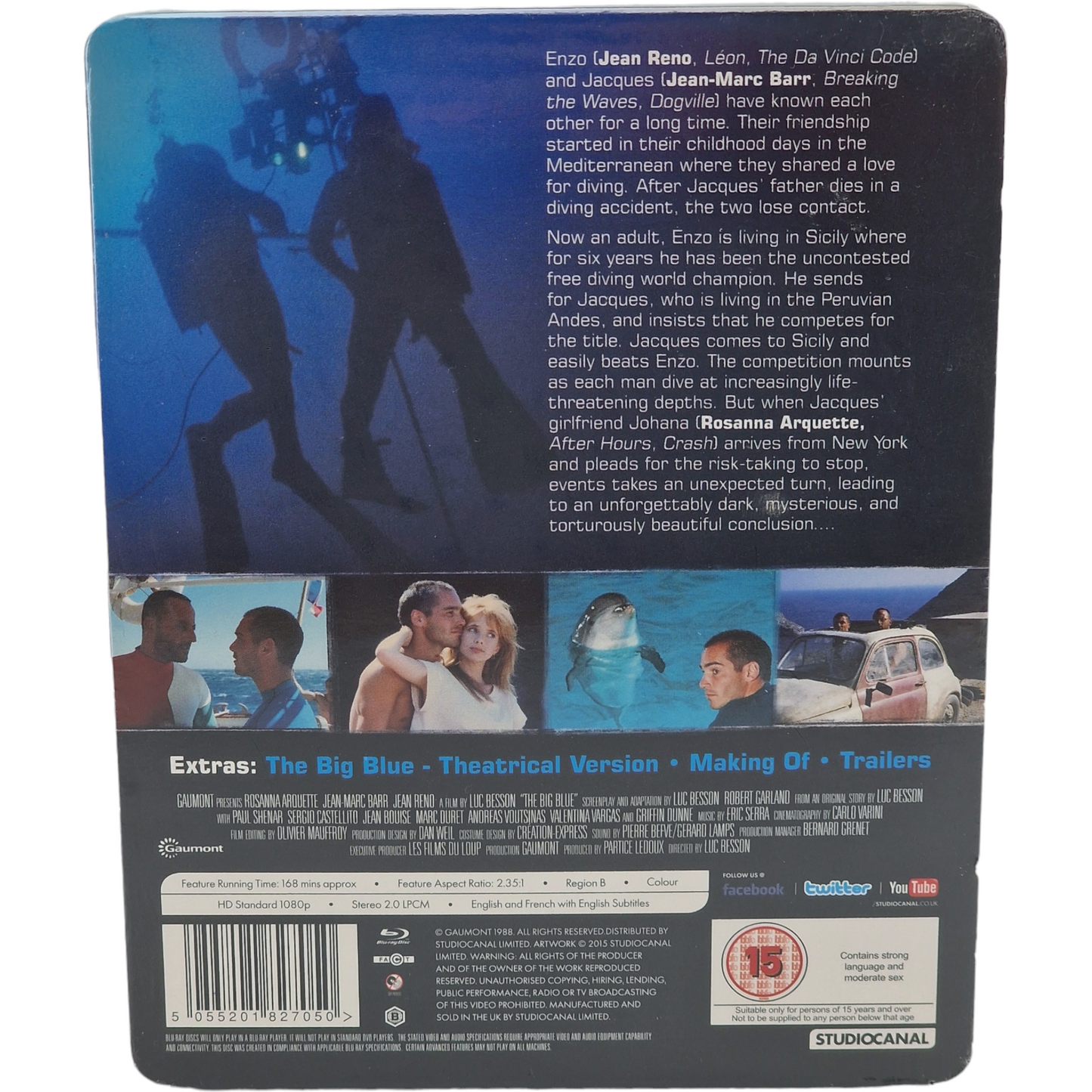 Le Grand Bleu Blu-ray Steelbook Zavvi Éditi limitée 2000 Ex Luc Besson Zone B