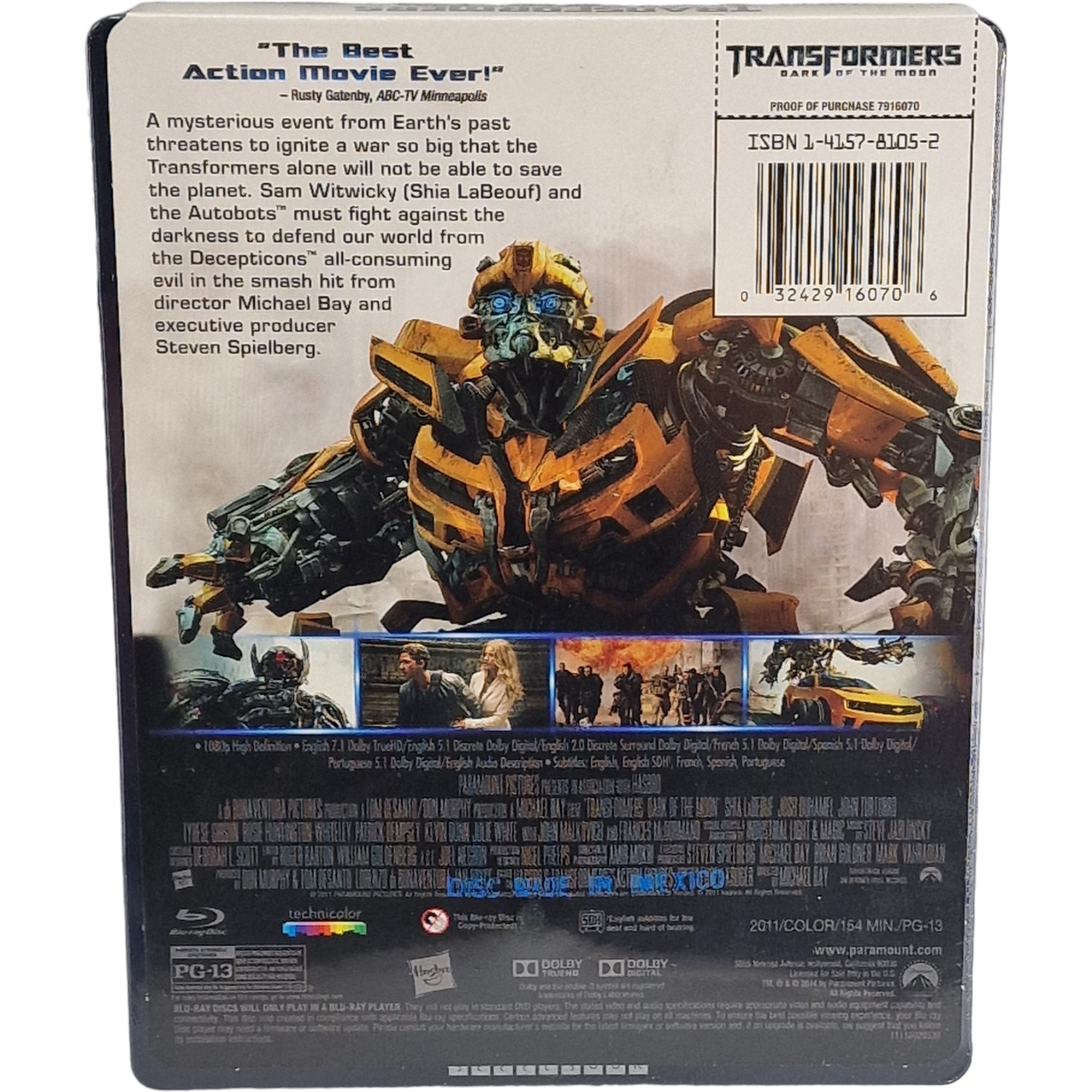 Transformers: Dark of the Moon Blu-ray SteelBook  Best Buy Exclusive 2014 Zone A