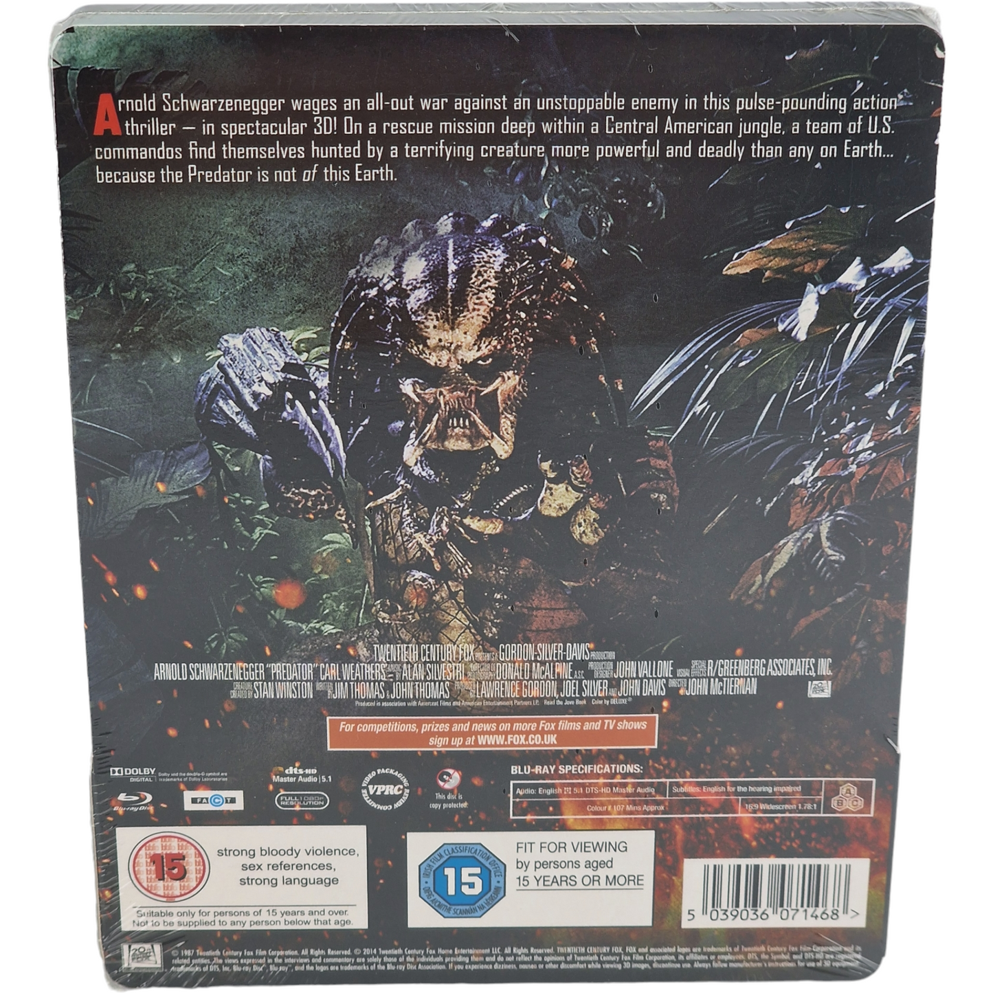 Predator 3D Blu-ray Steelbook Débossé Zavvi Exclu SteelBook Limitée 3000 Ex Libre