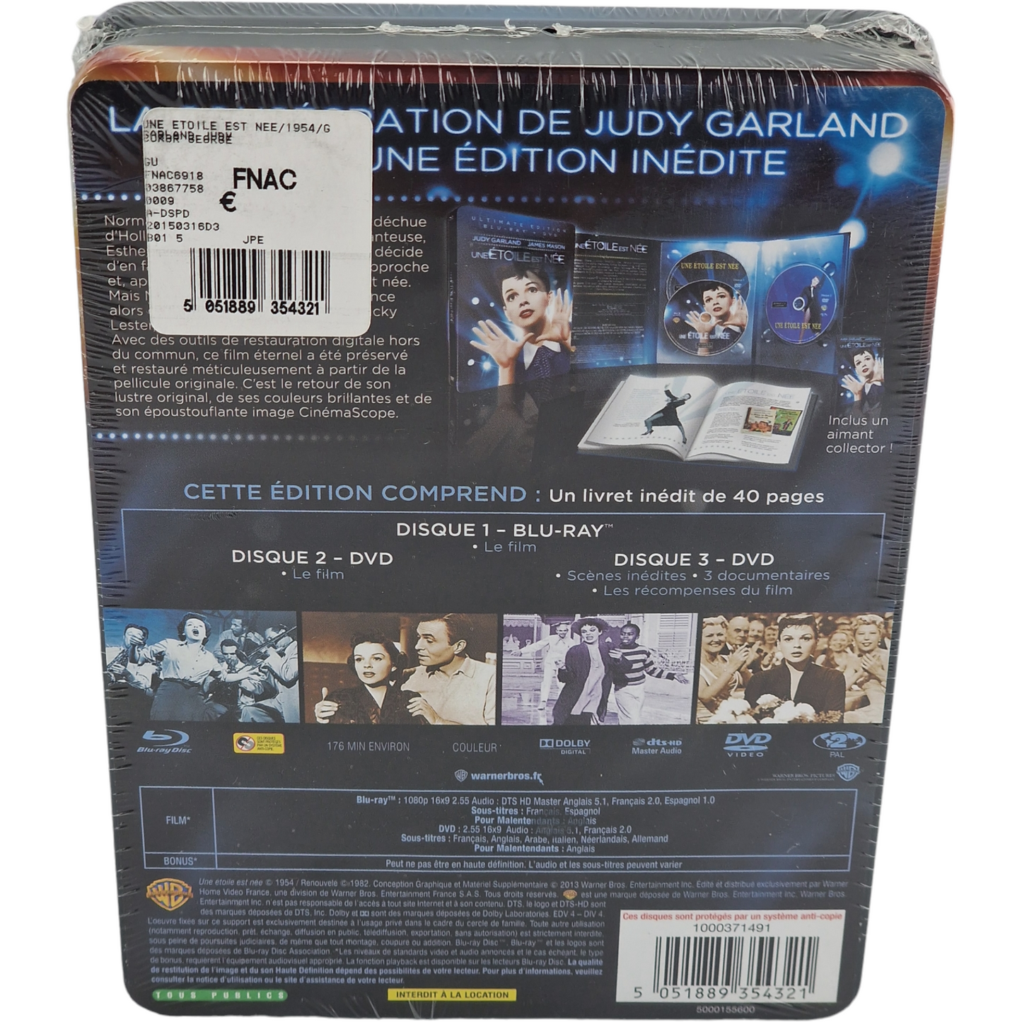 Une Étoile est née Blu-ray + DVD MetalPak Judy Garland édition Limitée Zone B