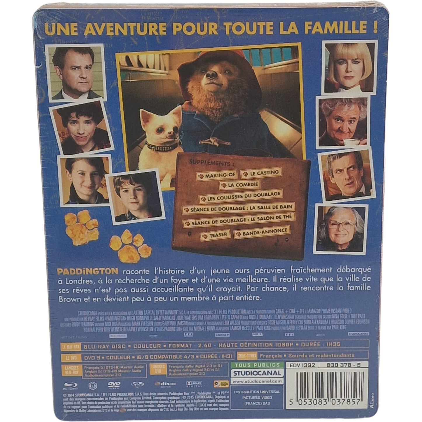 Paddington Blu-ray+DVD Steelbook Débossé Collector Spécial Fnac Limitée 2015 B