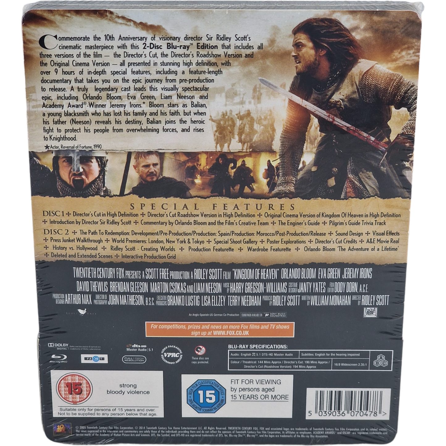 Kingdom of Heaven Blu-ray SteelBook Ridley Scott Orlando Bloom Zavvi Limit Libre