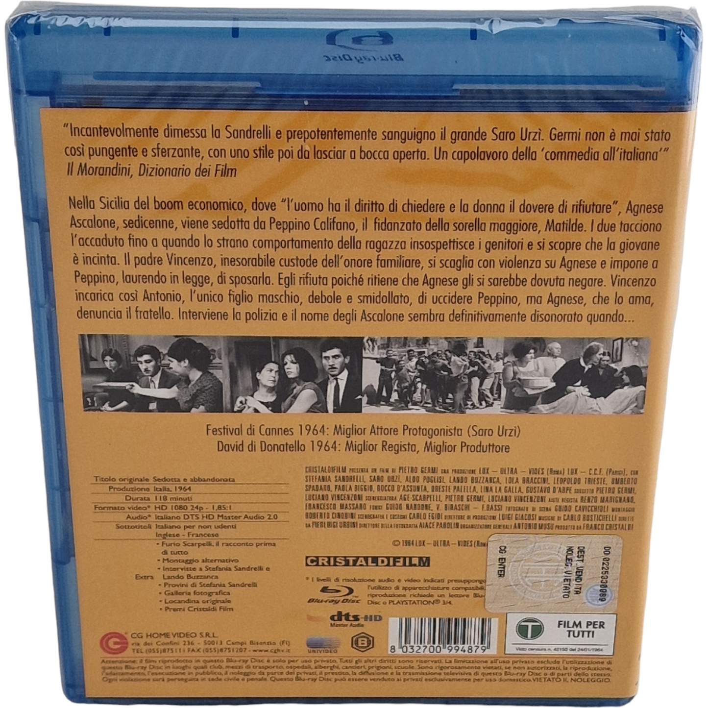 Sedotta e abbandonata 1964   Blu-ray  Stefania Sandrelli Italie 2014 Region B