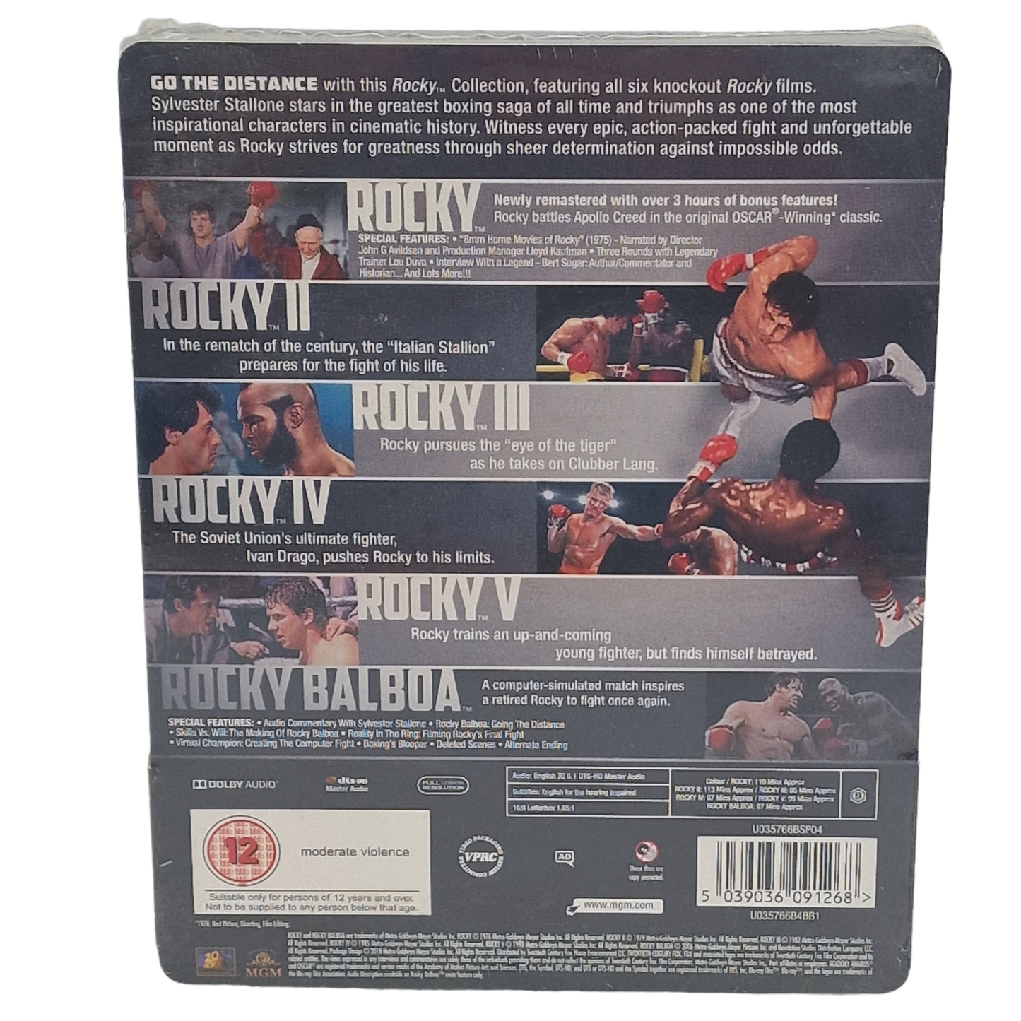 Rocky -Collection Complète Blu-ray SteelBook exclusif Zavvi 6 Films Stallone B