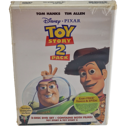 Toy Story + Toy Story 2 DVD 2 Pack Collection Disney  Tom Hanks  2001 Zone 1