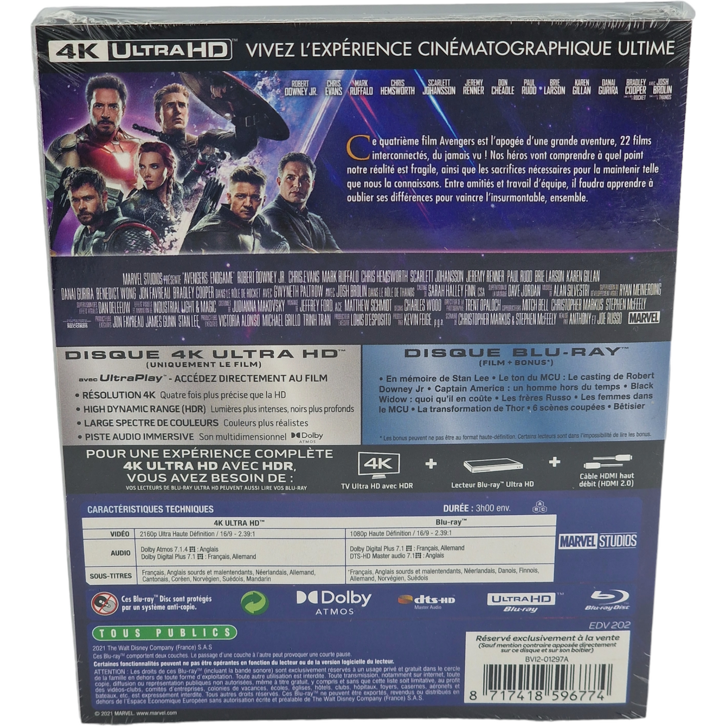 Avengers : Endgame 4K Ultra HD + Blu-ray SteelBook Mondo X  2021  Region B