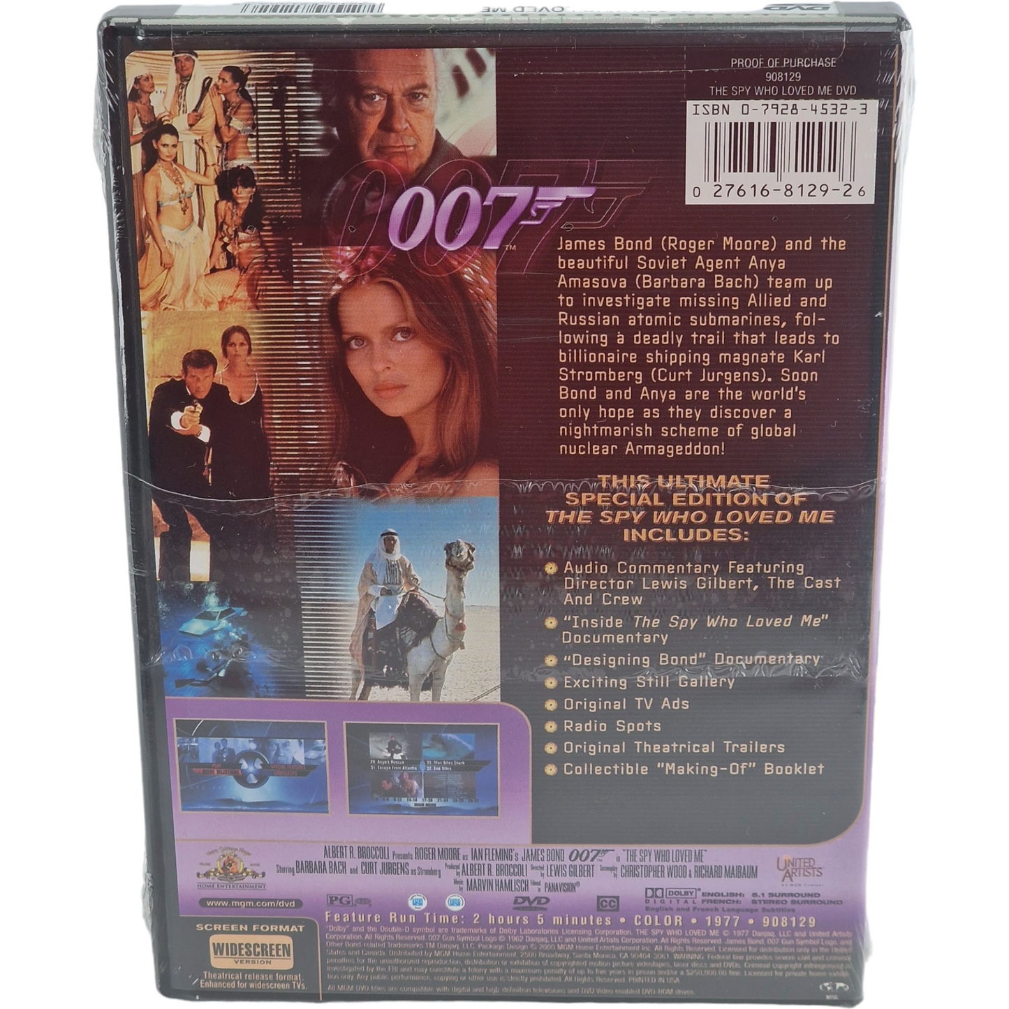 The Spy Who Loved Me DVD 1977 James Bond  Roger Moore 2000 Zone 1