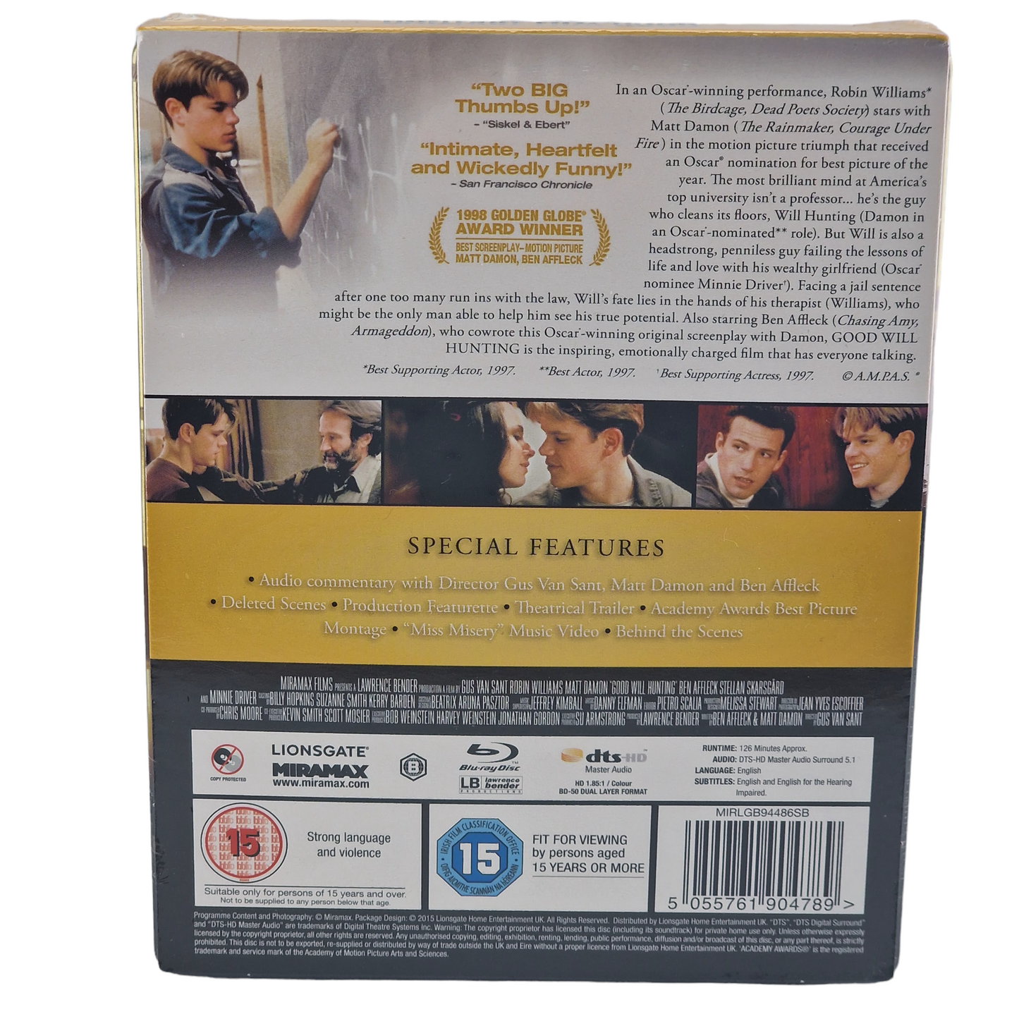 Good Will Hunting Blu-ray SteelBook Zavvi  2000 Ex Robin Williams ,Matt Damon B