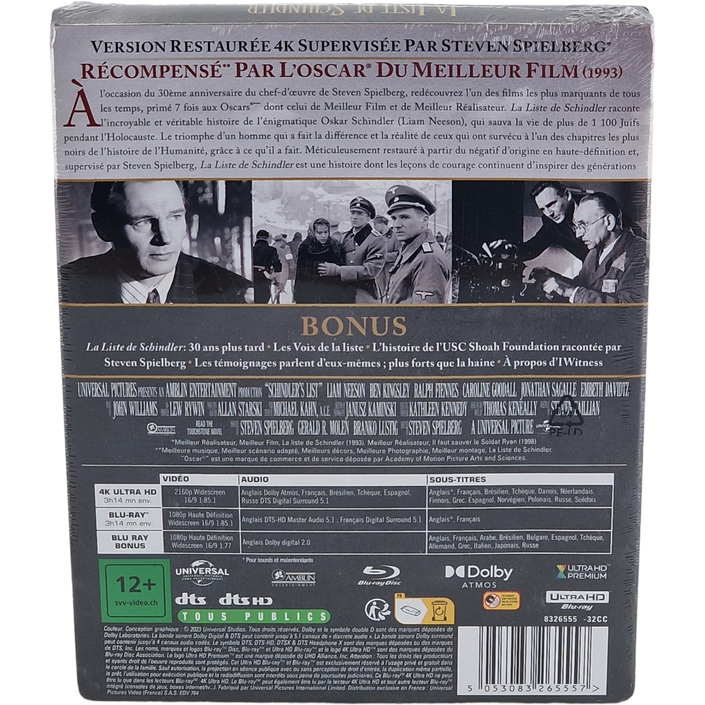 La liste de Schindler 4K Ultra HD + Blu-ray SteelBook Édition 30e  Spielberg B