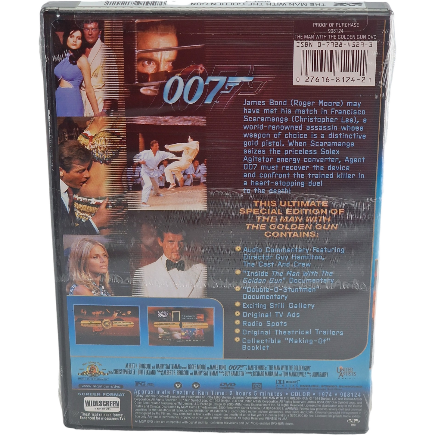 The Man with the Golden Gun DVD 1974 James Bond  Roger Moore 2000 Zone 1