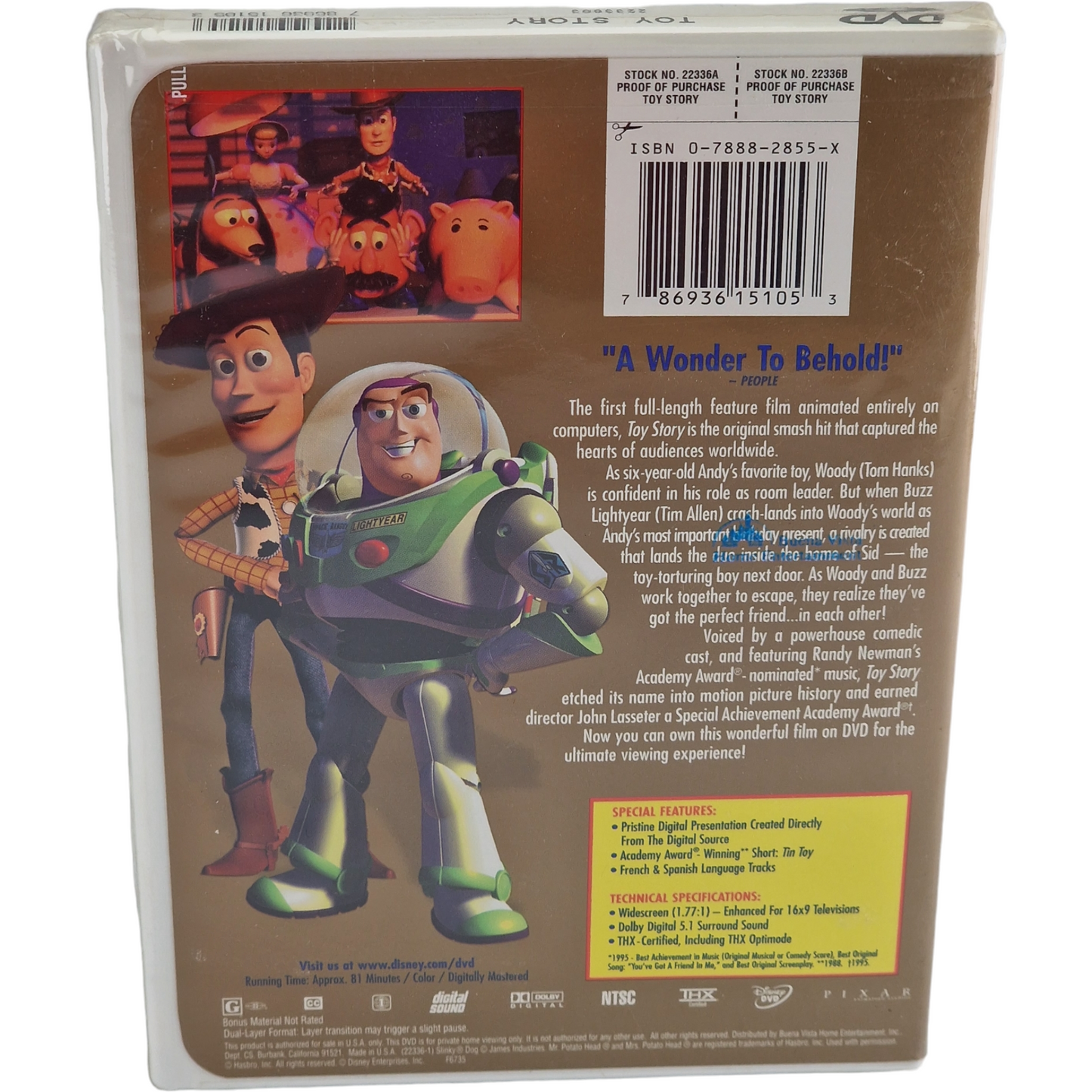 Toy Story 1995 DVD  Collection Disney / Buena Vista  Tom Hanks  2001 Zone 1