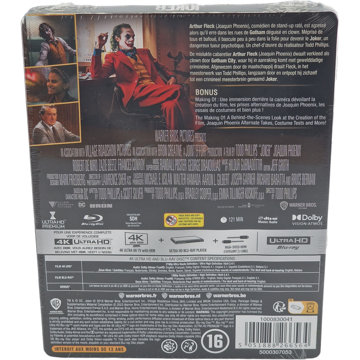 Joker  4K Ultra HD + Blu-ray SteelBook  Joaquin Phoenix , Robert De Niro  Zone B