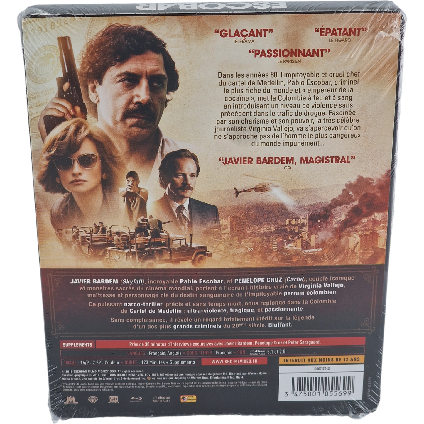 Loving Pablo Blu-ray Escobar Steelbook France Penélope Cruz 2018 Zone Libre