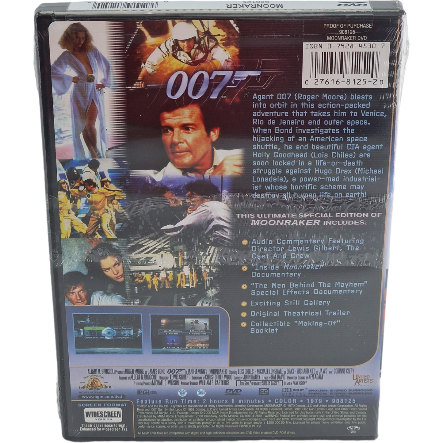 The Moonraker DVD 1979 James Bond  Roger Moore 2000 Zone 1