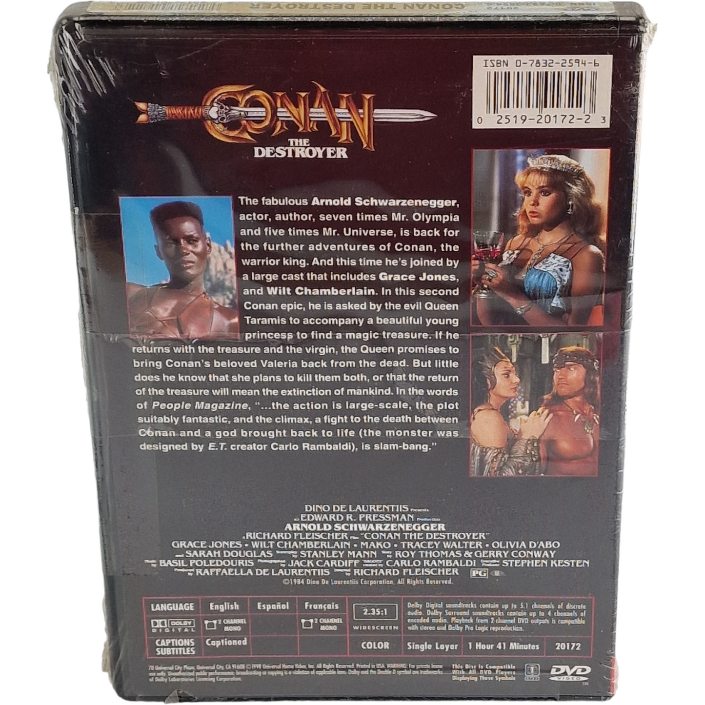 Conan the Destroyer 1984 DVD :Richard Fleischer Arnold Schwarzenegger1998 Zone 1