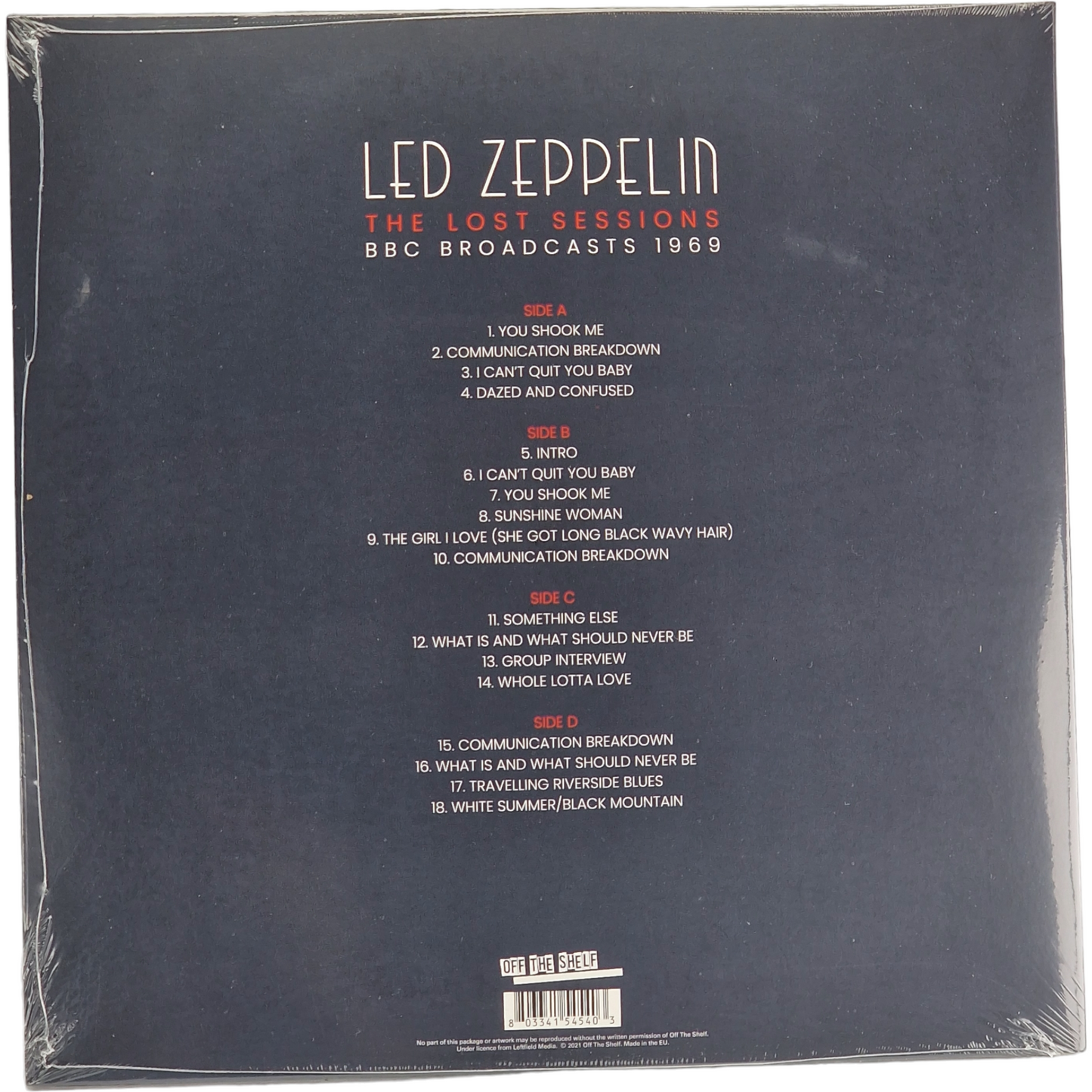 Led Zeppelin –The Lost Sessions 2 X Vinyl transparent broadcast 69 Scellé  usine