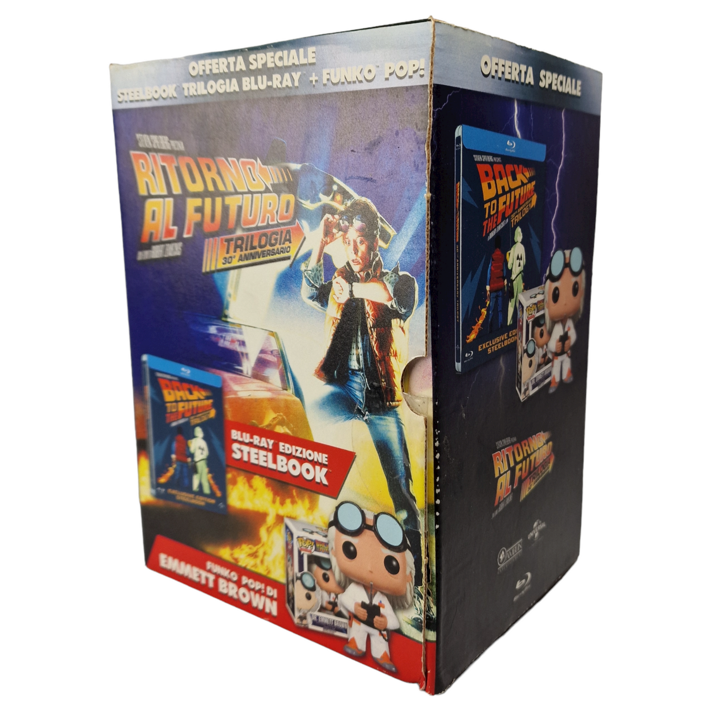 Back to The Future Steelbook Trilogie Blu-ray + Funko Pop 50 Italie Import Fr