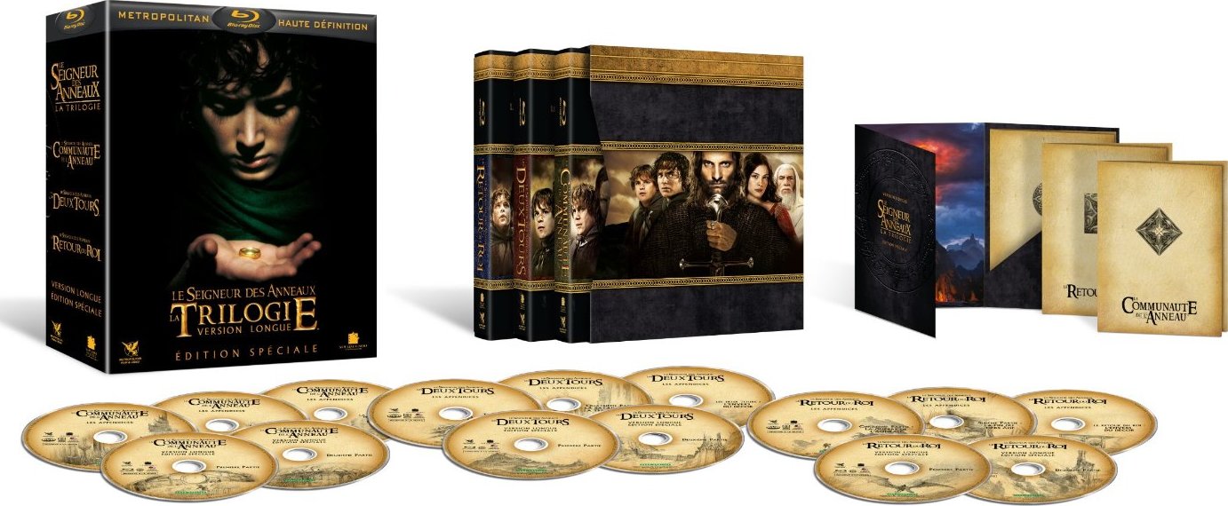 Le Seigneur des Anneaux 15 disques  Blu-ray coffret Trilogie Version Longue - Édition spéciale