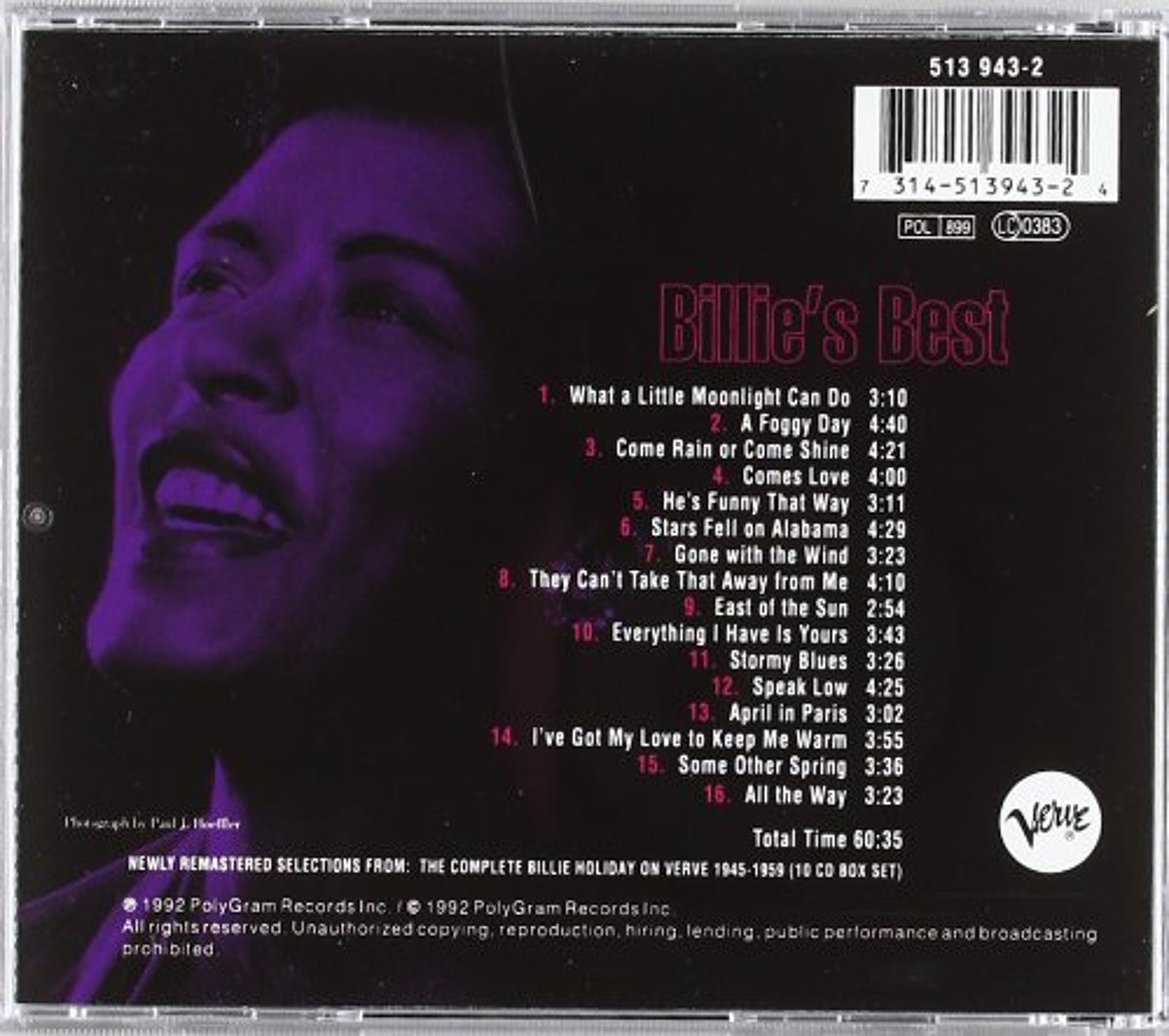 Billie Holiday ‎– Billie's Best CD  Album