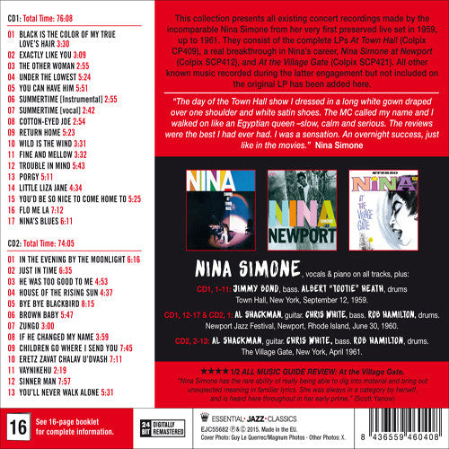 Nina Simone - L'intégrale des enregistrements live de 1959-61 (2 X Cd) , Compilation