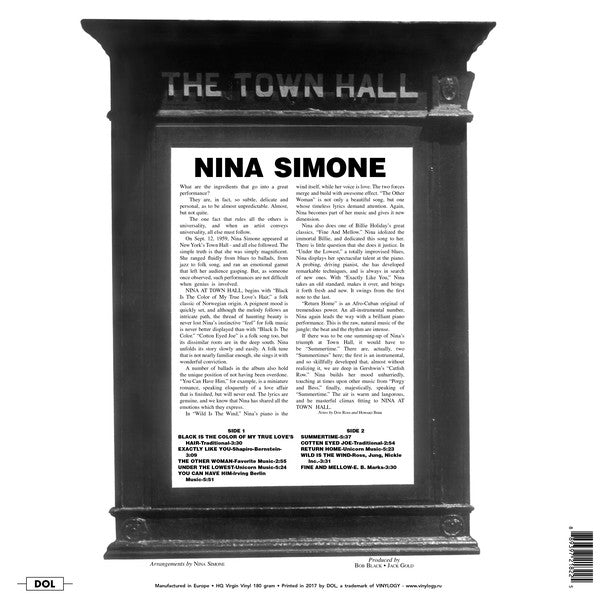 Nina Simone – Nina Simone At Town Hall , Vinyle, LP, Deluxe Album