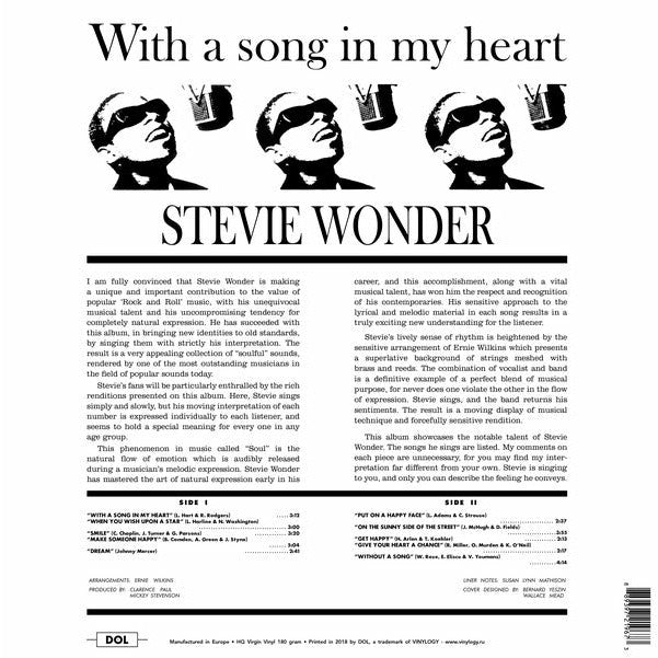 Stevie Wonder – With A Song In My Heart , Vinyle, LP, Album