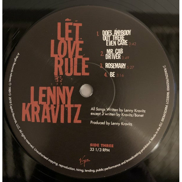 Lenny Kravitz – Let Love Rule , 2 x Vinyle, LP, Album