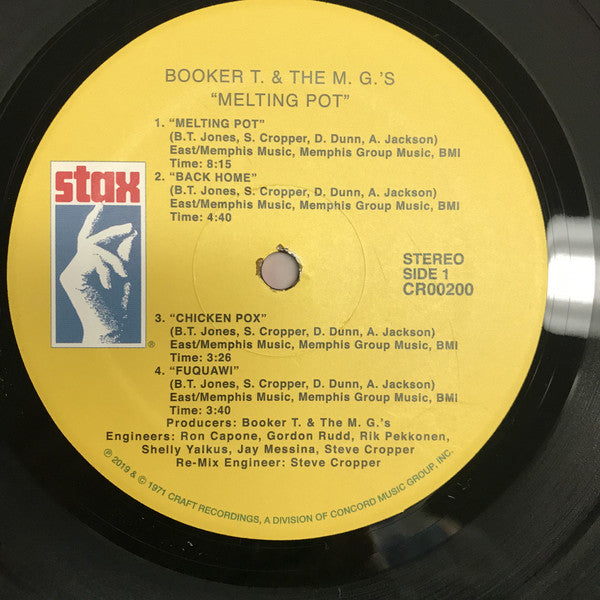 Booker T. & The M.G.'s – Melting Pot 33 Vinyle  LP 12