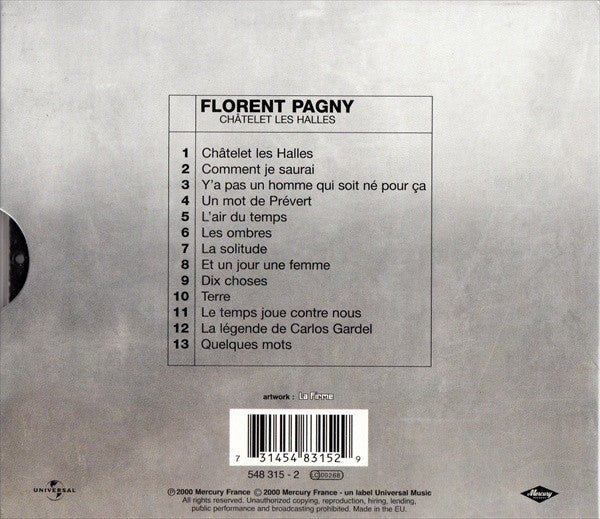 Florent Pagny – Châtelet Les Halles  CD , Album