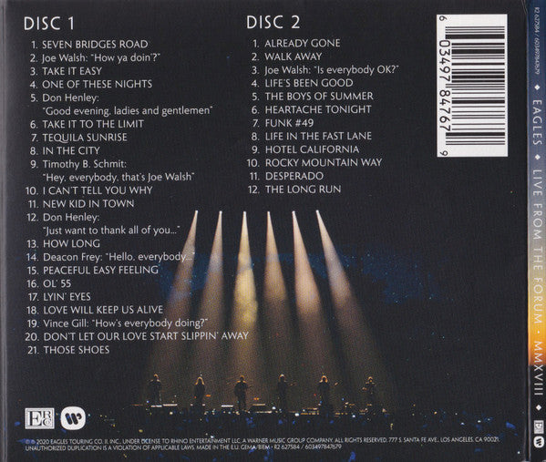 Eagles – Live From The Forum MMXVIII  2 x CD, Album