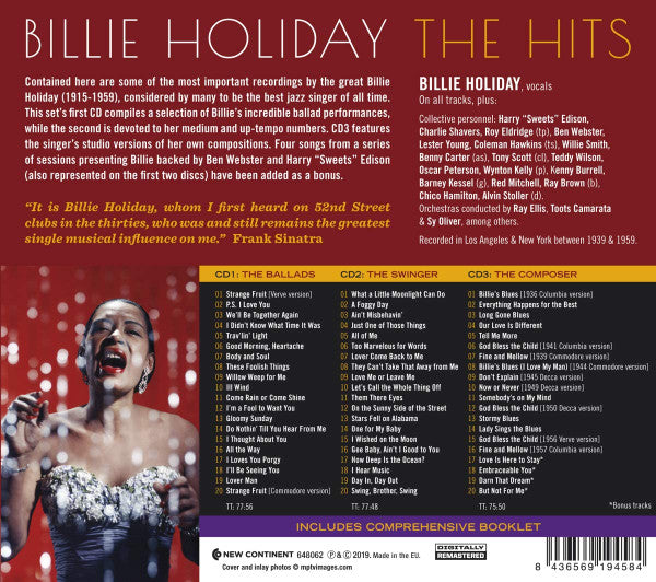 Billie Holiday ‎– The Hits  3 X CD albums classiques