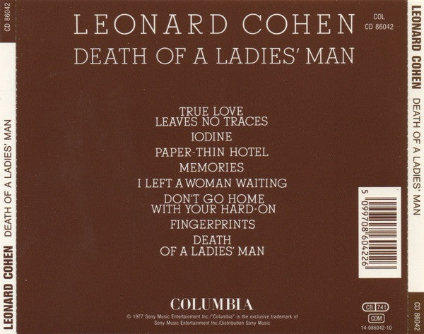 Leonard Cohen – Death Of A Ladies' Man  CD , Compilation