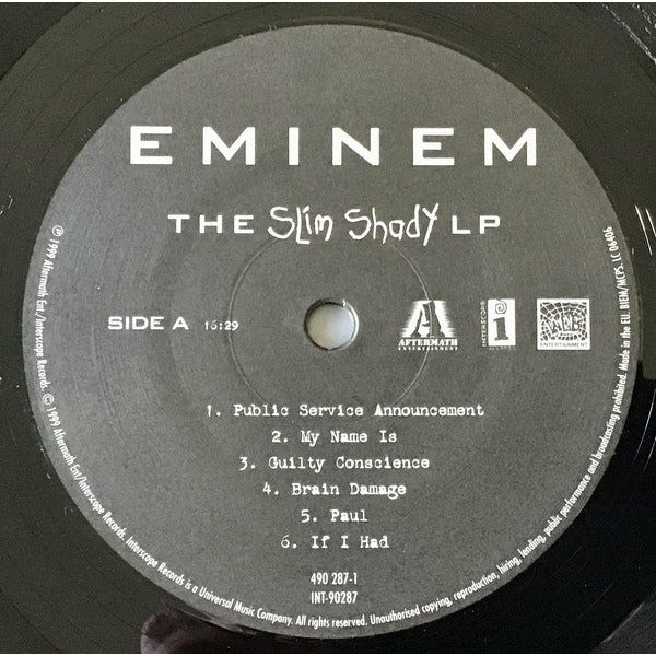 Eminem ‎– The Slim Shady  2X Vinyle LP