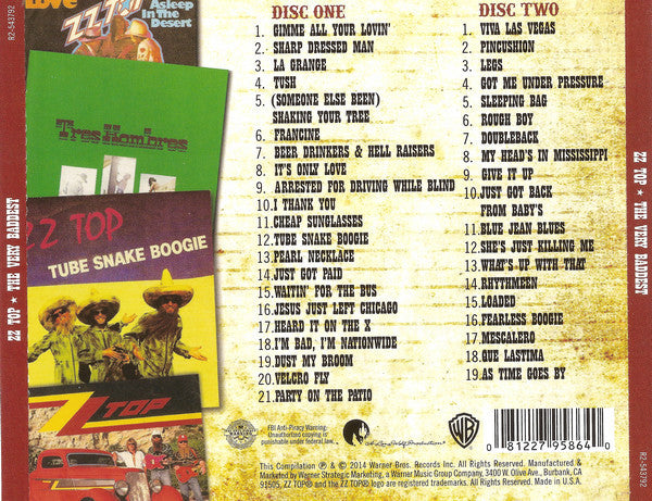 ZZ Top ‎– The Very Baddest  2 x CD, Compilation