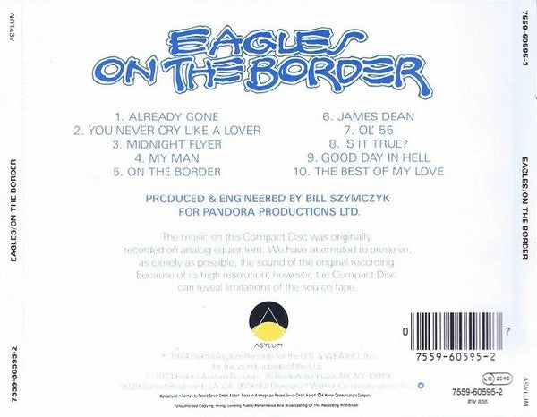 Eagles – On The Border   CD  Album