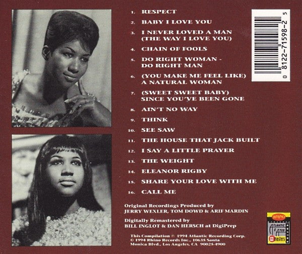 Aretha Franklin ‎–CD  The Very Best Of Aretha Franklin, Vol. 1