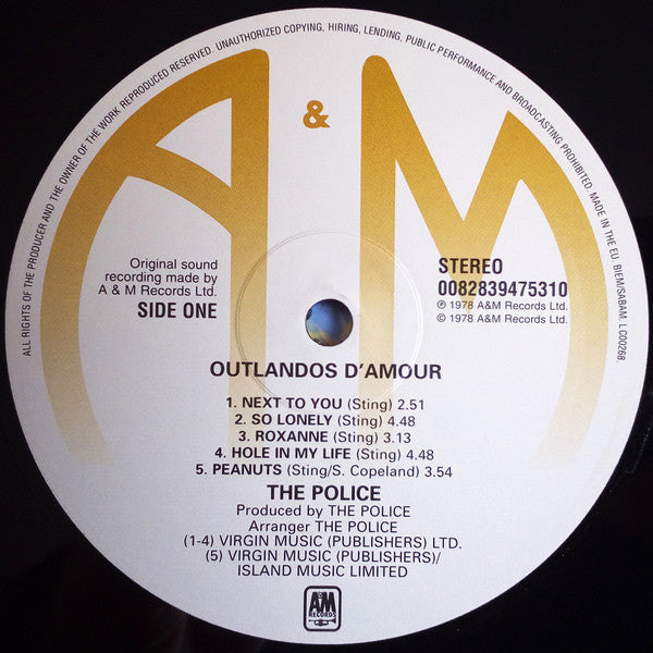 The Police – Outlandos D'Amour (Back To Black)   Vinyle, LP, Album