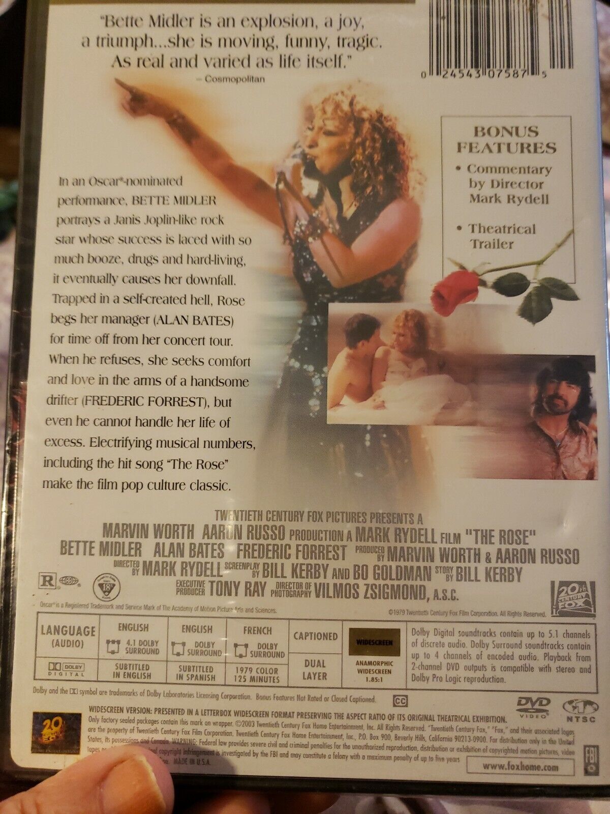 The Rose DVD  Bette Midler 1979 US_Région 1 __ VF